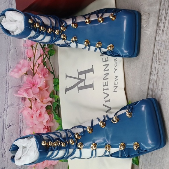 Vivienne Hu VHNY Studded Leather Cage Sandals NIB - Picture 10 of 13